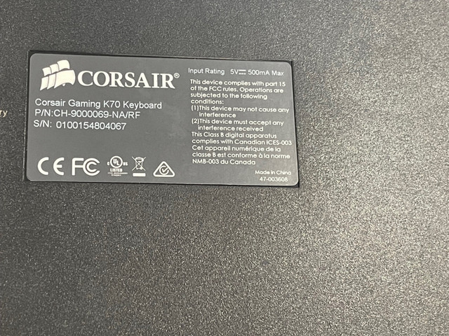 Corsair gaming keyboard in Mice, Keyboards & Webcams in Markham / York Region - Image 4
