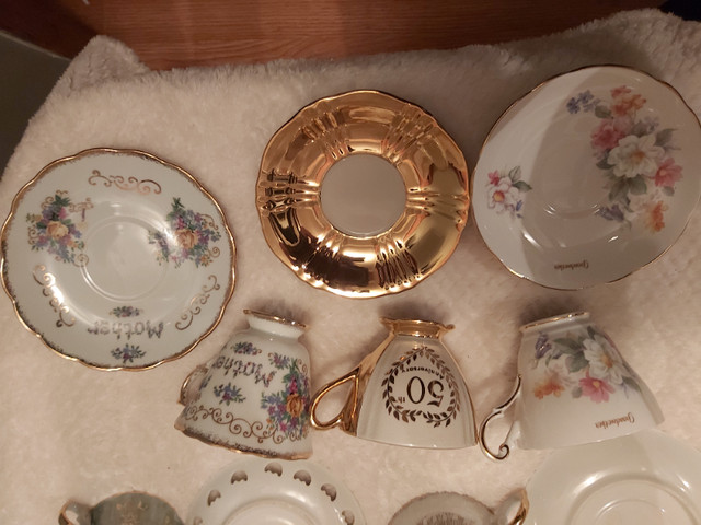 3 Cup & Saucer Sets (Mother/Grandmother/50th Anniversary) in Arts & Collectibles in Saint John - Image 4
