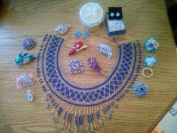 Jewelry, necklace, brooches, earrings, ring, bracelet rhinestone