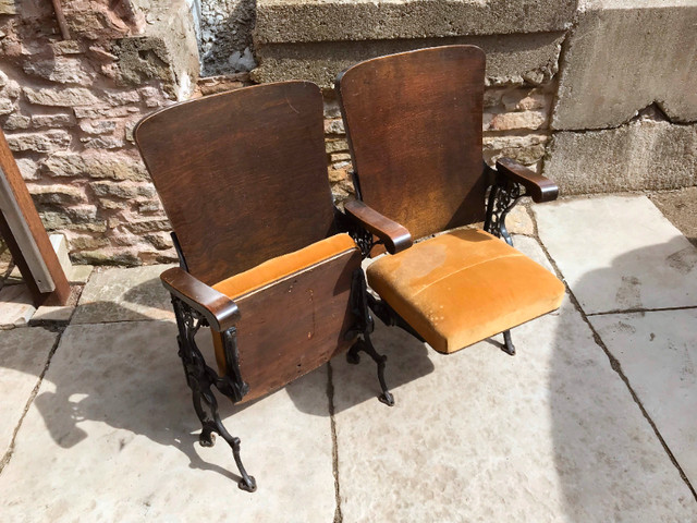bench - antique choir seats for sale - decorative cast legs in Chairs & Recliners in Owen Sound - Image 2