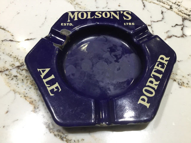 VTG 1930’s Molson’s Ale Porter Enamelwar Porcelain Ashtray. $40. in Arts & Collectibles in Ottawa