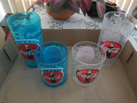 Assorted Coca Cola plastic glasses