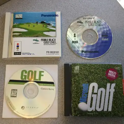 3 CD-Pebble Beach GOLF, Microsoft GOLFING, Add on Course D'Alene, View more