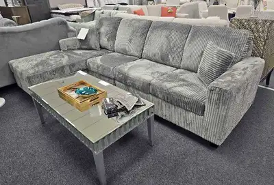Grey Corduroy Sectional Sofa, View more