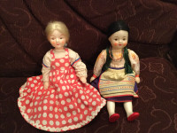 Vintage ** TWO DOLLS ** Dressed in Russian/Ukrainian Outfits