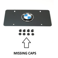 BMW LICENSE PLATE FRAME NUMBER ROUNDEL - BLACK