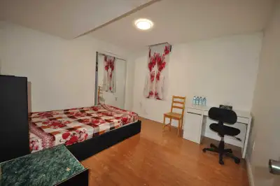 One large bedroom at Separate entrance basement is for rent. Steps to Sheridan College, private bedr...