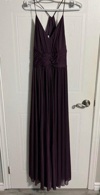 David’s Bridal Plum Spaghetti Bridesmaid Dress