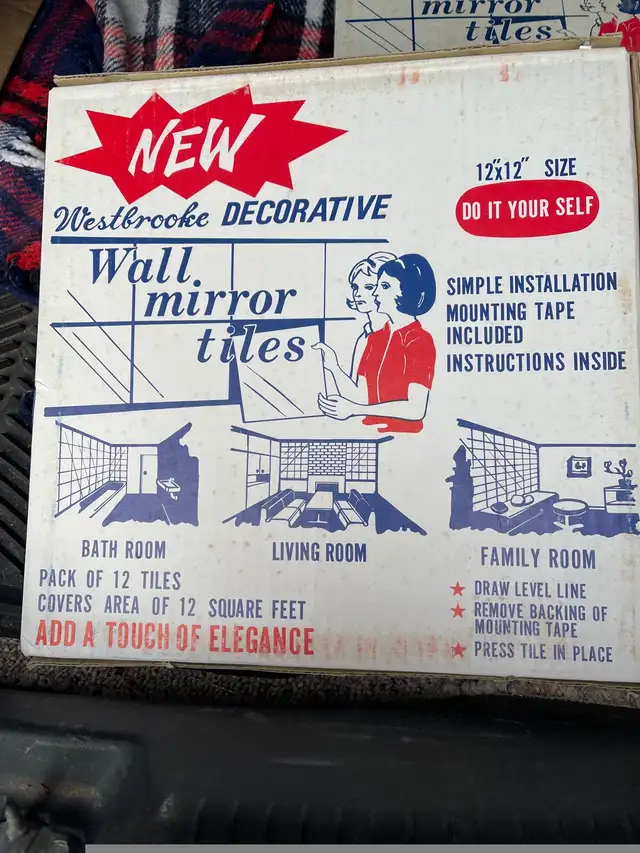 MCM Vintage Mirror Wall Tiles 12” sq. $12 @ box in Home Décor & Accents in Ottawa - Image 3