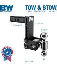 B&W Tow and Stow Hitch Ball Mount - max 7” drop