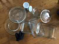 ANCHOR HOCKING GLASS BAKEWARE DISH COLLECTION WITH MITTS SERVING