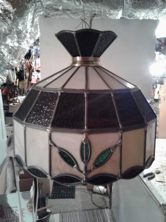 Tiffany  copper foil stained glass hanging lamp.  in Indoor Lighting & Fans in Mississauga / Peel Region