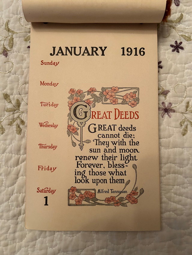 The Calendar of Golden Thoughts 1916 in Arts & Collectibles in Belleville - Image 3