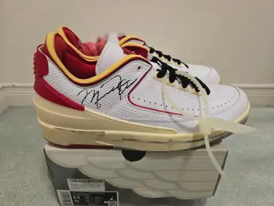 Size 8.5 - Nike Air Jordan 2 Off White White Red, View more