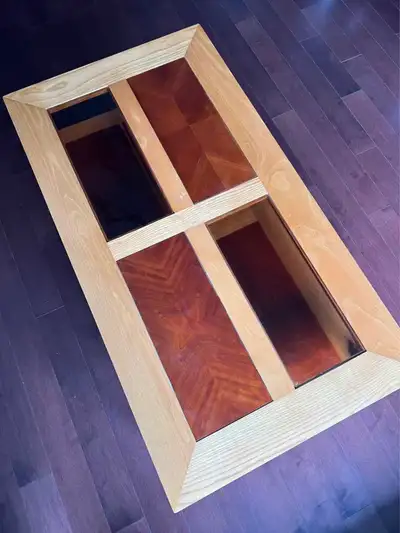 Solid Acacia wood coffee table-excellent condition, View more