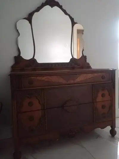 Vintage dresser with mirror, View more
