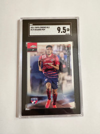 Carte Ricardo Pepi Topps Chrome MLS 2021 SGC 9.5 soccer card