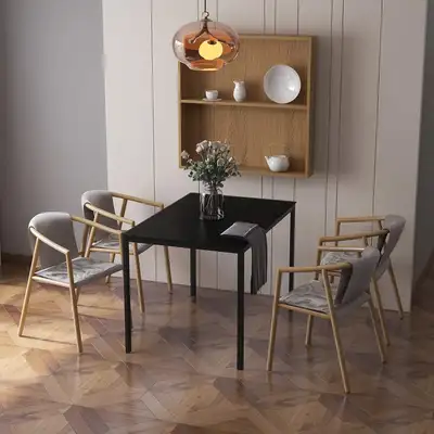 NEUF: Table de salle à manger rectangulaire en verre Noir, View more
