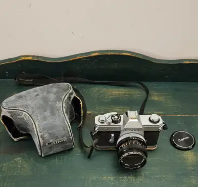 CANON TLb CAMERA WITH CANON FD 50 MM 1: 1.8 LENS, View more