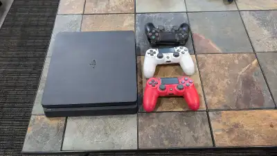 Used PS4 1TB Slim  + 3 Controllers , View more