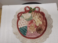 Vintage Fitz & Floyd Quilt Christmas “Cookies for Santa” Plate