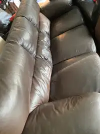 Leather couch and loveseat - brown