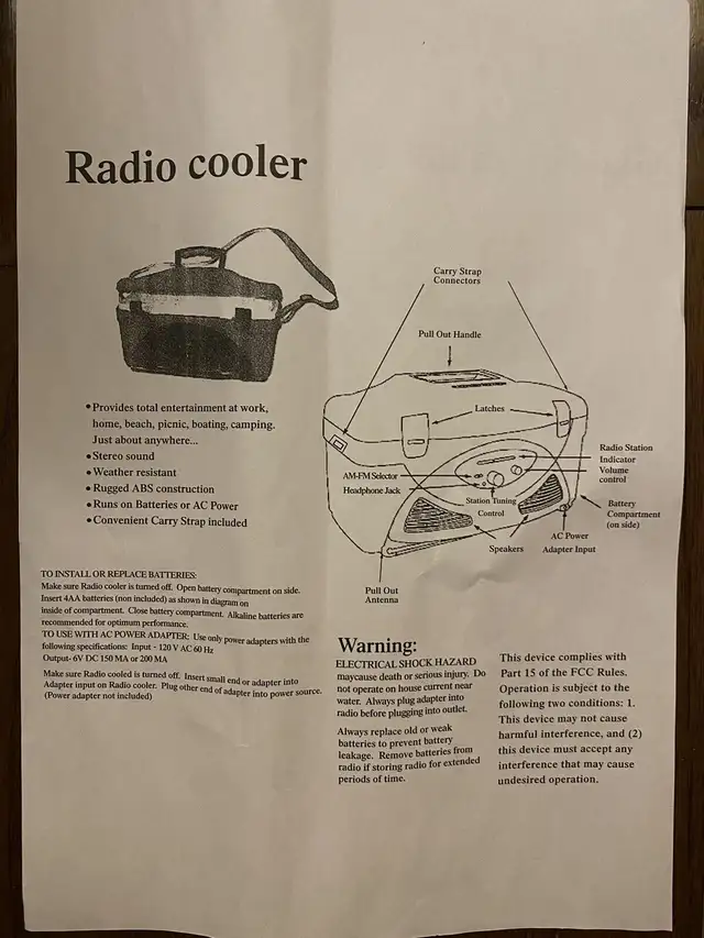 McCain Branded Yellow Cooler w. Built In AM/FM Radio  in Other in City of Toronto - Image 8
