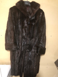 Women's Dark Brown Long Muskrat Coat