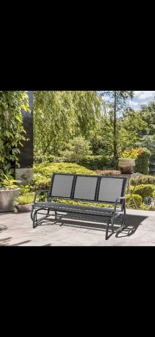 3-Seat Outdoor Glider Chair, Patio Rocking Chair, Steel Frame, S in Patio & Garden Furniture in Markham / York Region