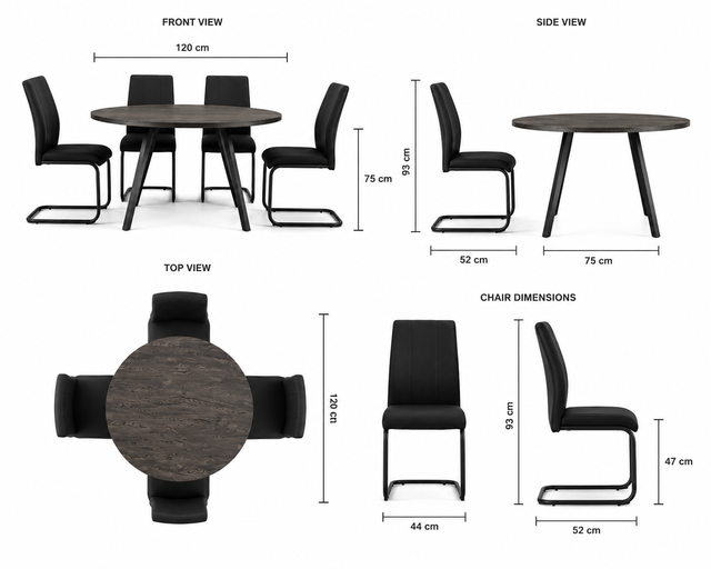 4-Piece Round Dining Table Set in Dining Tables & Sets in Ottawa - Image 4