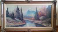 Nice antique listed Canadian artist landscape oil painting.