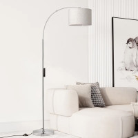 Merick 74.4'' Arched Floor Lamp Silver