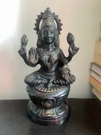 Hindu goddess bronze statue 8" high