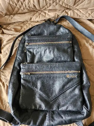 Oullet Black Leather Backpack, View more