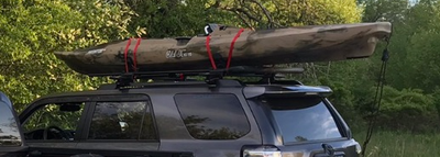 This set-up is ideal for someone who transports a kayak (or canoe) on top of a car or SUV. It works...