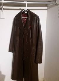 Leather Jacket - Like New.  Long outerwear . Medium Size