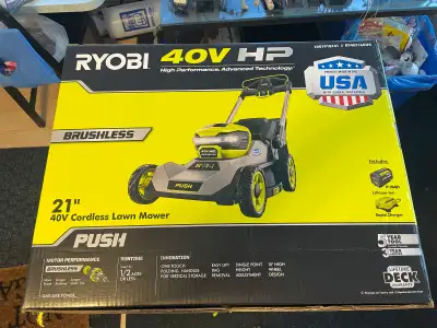 21” Ryobi Battery Mower 40v, View more