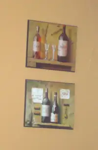 2 Laminated Wine Pictures - $10