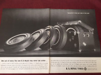 1963 U.S. Royal Tires Double Page Original Ad