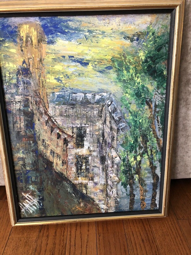 Abstract European Courtyard Oil Painting + Private Art Sale in Arts & Collectibles in Markham / York Region - Image 2