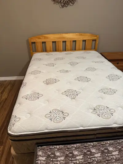 double bed with frame and headboard, View more
