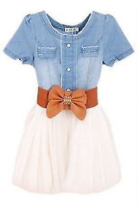 Elegent filles Toddler enfants Denim et Tulle. 7 ans.