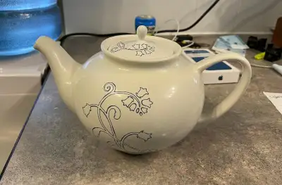 Ikea White With Blue Floral Odmjuk Six Cup Teapot. Excellent used condition. Message through Kijiji...