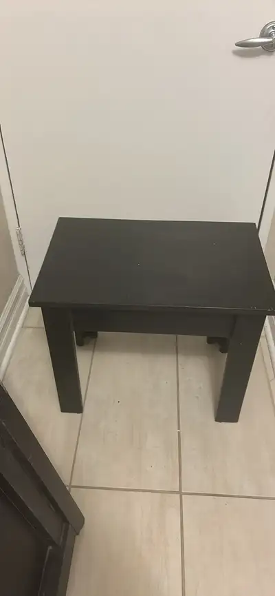 Black Wooden Storage Bench/ side table, View more