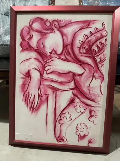 REAL PAINTING ON CANVAS PROFESSIONALLY FRAMED, View more