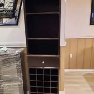 Tall wine rack with drawer, View more
