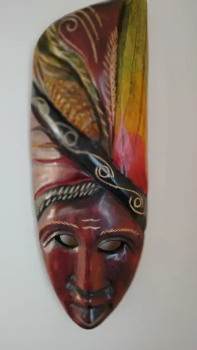 Wood Mask Multi-Colored 23"L x 8"W, View more