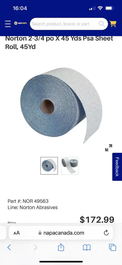 bande abrasive 2 3/4 pouces par 30 verges grade 100, View more