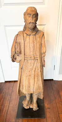 Huge Carved Wood Fugure Artifact