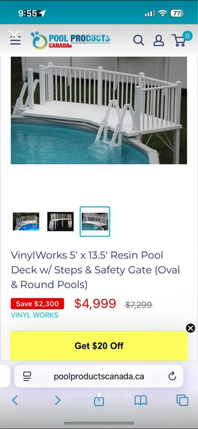VinylWorks 5' x 13.5' Resin Pool Deck w/ Steps & Safety Gate in Hot Tubs & Pools in Oshawa / Durham Region - Image 5